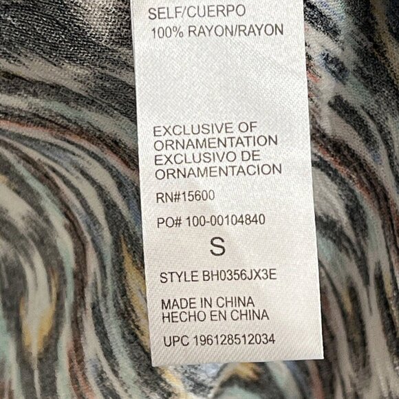 Democracy Kimono Womens S Geo Animal Pint  Tiered Ruffle Sleeve Lace Artsy - Picture 6 of 7